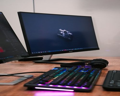 Ergonomic desk setup with a monitor at correct distance